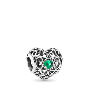 Pandora May Signature Heart Charm, Royal Green Crystal