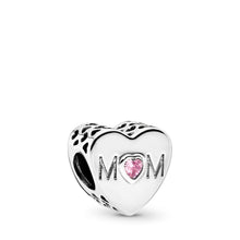 Load image into Gallery viewer, Pandora Mother Heart Charm, Pink CZ