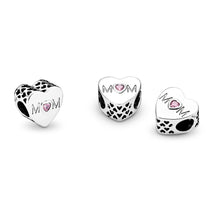 Load image into Gallery viewer, Pandora Mother Heart Charm, Pink CZ