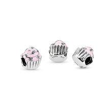Load image into Gallery viewer, Pandora Sweet Cupcake Charm, Light Pink Enamel &amp; Clear CZ