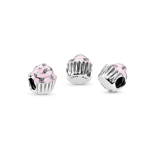 Pandora Sweet Cupcake Charm, Light Pink Enamel & Clear CZ
