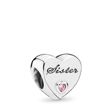 Load image into Gallery viewer, Pandora Sister&#39;s Love Charm, Pink CZ