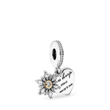 Load image into Gallery viewer, Pandora Snowflake Heart Dangle Charm, Clear CZ