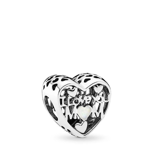Pandora Love for Mother Charm, Silver Enamel