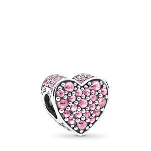 Pandora Pink Dazzling Heart Charm, Pink CZ