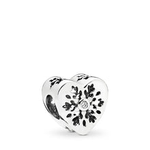 Load image into Gallery viewer, Pandora Snowflake Heart Charm, Clear CZ