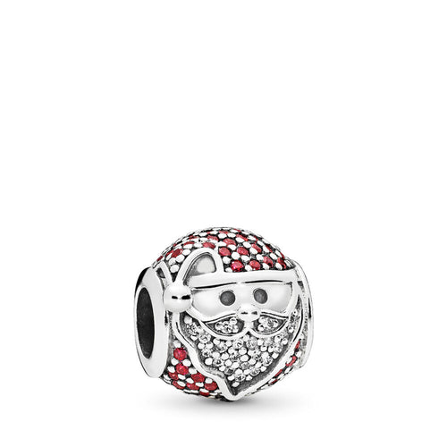 Pandora Sparkling Jolly Santa Charm, Red & Clear CZ