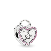 Load image into Gallery viewer, PANDORA Lock Your Promise Clip, Fancy Fuchsia Pink CZ