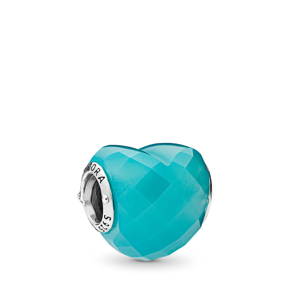 Pandora Shape of Love Charm, Scuba Blue Crystal