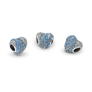 Pandora Aqua Heart Charm, Aqua & London Blue Crystals & Clear CZ