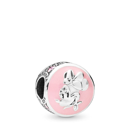Pandora Disney, Vintage Minnie Charm, Bubblegum Pink Enamel & Pink CZ