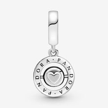 Load image into Gallery viewer, Spinning Pandora Logo and Pavé Dangle Charm