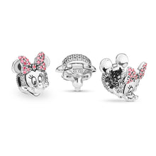 Load image into Gallery viewer, Pandora Disney, Shimmering Minnie Portrait Clip, Clear CZ &amp; Pink Enamel