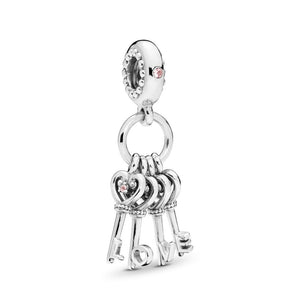 PANDORA Keys of Love Dangle Charm, Red CZ & Multi-Colored Crystals