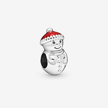 Load image into Gallery viewer, Snowman and Santa Hat Charm