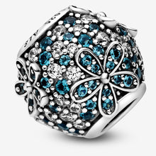 Load image into Gallery viewer, Teal Pavé Daisy Flower Charm