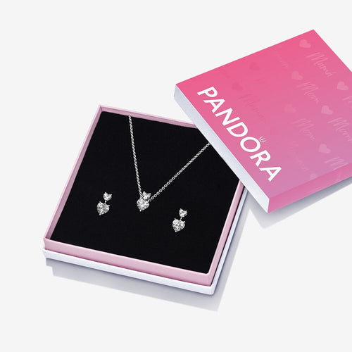 Pandora Sparkling Double Heart Jewelry Gift Set - Pick up