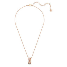 Load image into Gallery viewer, Twist necklace White, Rose gold-tone plated