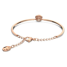 Load image into Gallery viewer, Swarovski Sparkling Dance bangle Round cut, Purple, Rose gold-tone plated