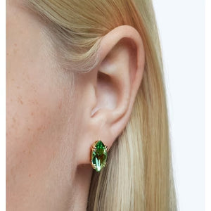 Gema stud earrings Green, Gold-tone plated