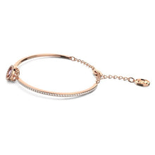 Load image into Gallery viewer, Swarovski Sparkling Dance bangle Round cut, Purple, Rose gold-tone plated