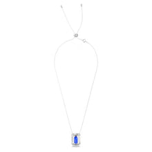 Load image into Gallery viewer, Chroma necklace Octagon cut, Blue, Rhodium plated