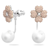 Load image into Gallery viewer, Latisha earring jackets Flower, Pink, Rhodium plated