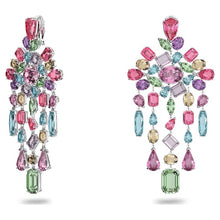 Load image into Gallery viewer, Gema clip earrings Chandelier, Multicolored, Rhodium plated
