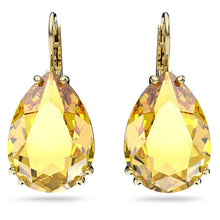 Load image into Gallery viewer, Millenia drop earrings Pear cut, Yellow, Gold-tone plated