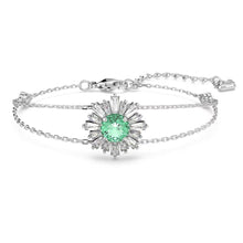 Load image into Gallery viewer, Sunshine bracelet Green, Rhodium plated