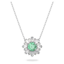 Load image into Gallery viewer, Sunshine pendant Green, Rhodium plated