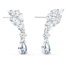 Load image into Gallery viewer, Tennis Deluxe earrings Mixed cuts, Gray, Rhodium plated