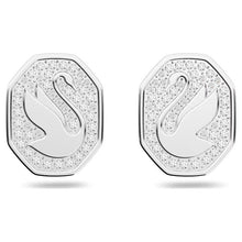 Load image into Gallery viewer, Signum stud earrings Swan, White, Rhodium plated