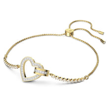 Load image into Gallery viewer, Lovely bracelet Heart, White, Gold-tone plated
