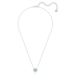 Swarovski Sparkling Dance necklace Blue, Rhodium plated
