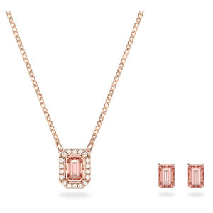 Millenia set Octagon cut, Pink, Rose gold-tone plated