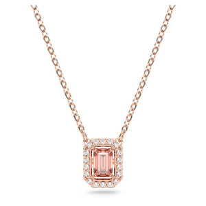 Millenia necklace Octagon cut, Pink, Rose gold-tone plated
