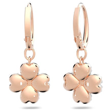 Load image into Gallery viewer, Latisha hoop earrings Flower, White, Rose gold-tone plated