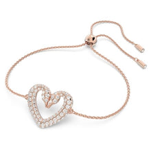 Load image into Gallery viewer, Una bracelet Heart, White, Rose gold-tone plated
