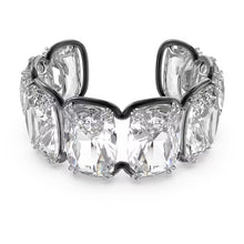 Load image into Gallery viewer, Harmonia cuff Oversized floating crystals, White, Mixed metal finish