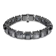 Load image into Gallery viewer, Millenia bracelet Square cut, Gray, Black Ruthenium plated