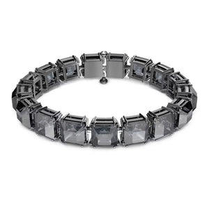 Millenia bracelet Square cut, Gray, Black Ruthenium plated