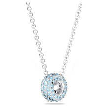 Load image into Gallery viewer, Stone pendant Blue, Rhodium plated
