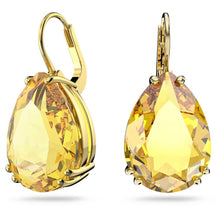 Load image into Gallery viewer, Millenia drop earrings Pear cut, Yellow, Gold-tone plated