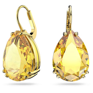 Millenia drop earrings Pear cut, Yellow, Gold-tone plated