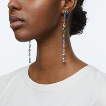 Load image into Gallery viewer, Gema drop earrings Asymmetrical, Extra long, Multicolored, Rhodium plated