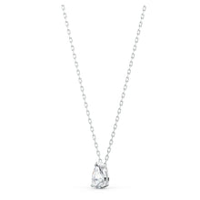 Load image into Gallery viewer, Swarovski Attract Pear Set, White, Rhodium plated
