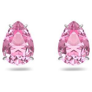 Gema stud earrings Drop cut, Pink, Rhodium plated