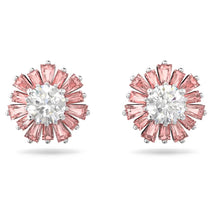 Load image into Gallery viewer, Sunshine stud earrings Pink, Rhodium plated