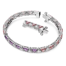 Load image into Gallery viewer, Ortyx bracelet Triangle cut, Pink, Rhodium plated